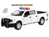 2019 Ford F 150 Lariat Crew Cab Pickup Truck White with Flashing Light Bar and Front and Rear Lights and Sounds 1/24-1/27 Diecast Model Car Motormax 79542W