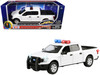 2019 Ford F 150 Lariat Crew Cab Pickup Truck White with Flashing Light Bar and Front and Rear Lights and Sounds 1/27 Diecast Model Car Motormax 79542W