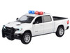 2019 RAM 1500 Laramie Crew Cab Pickup Truck White with Flashing Light Bar and Front and Rear Lights and Sounds 1/24-1/27 Diecast Model Car Motormax 79544W
