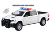 2019 RAM 1500 Laramie Crew Cab Pickup Truck White with Flashing Light Bar and Front and Rear Lights and Sounds 1/24-1/27 Diecast Model Car Motormax 79544W