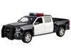 2017 Chevrolet Silverado 1500 LT Z71 Crew Cab Pickup Truck Black and White with Flashing Light Bar and Front and Rear Lights and Sounds 1/24 1/27 Diecast Model Car Motormax 79546BKW