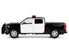 2017 Chevrolet Silverado 1500 LT Z71 Crew Cab Pickup Truck Black and White with Flashing Light Bar and Front and Rear Lights and Sounds 1/24 1/27 Diecast Model Car Motormax 79546BKW