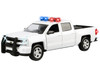 2017 Chevrolet Silverado 1500 LT Z71 Crew Cab Pickup Truck White with Flashing Light Bar and Front and Rear Lights and Sounds 1/27 Diecast Model Car Motormax 79546W