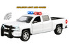 2017 Chevrolet Silverado 1500 LT Z71 Crew Cab Pickup Truck White with Flashing Light Bar and Front and Rear Lights and Sounds 1/27 Diecast Model Car Motormax 79546W