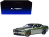 2022 Dodge Challenger SRT Jailbreak F8 Green with Carbon Stripes 1/18 Model Car Autoart 71761