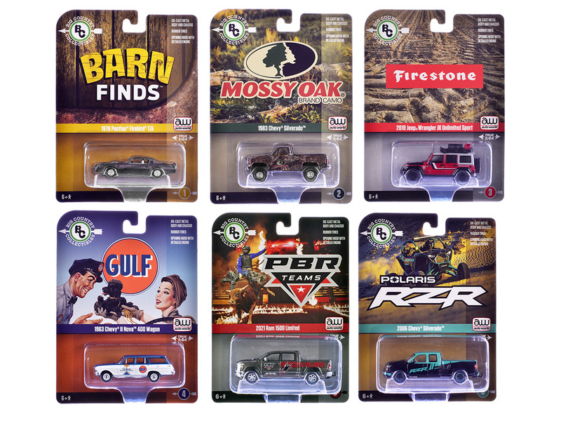 Big Country Collectibles 2025 Release 1 Set of 6 pieces 1/64 Diecast Model Cars Auto World AWBC003