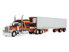 Peterbilt 389 Pride-N-Class with 70 Mid-Roof Sleeper and 53' Utility Trailer with Reefer Hurricane Express Brown with Stripes Big Rigs Series II #4 1/64 Diecast Model DCP/First Gear 69-2073