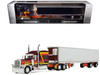 Peterbilt 389 Pride-N-Class with 70 Mid-Roof Sleeper and 53' Utility Trailer with Reefer Hurricane Express Brown with Stripes Big Rigs Series II #4 1/64 Diecast Model DCP/First Gear 69-2073