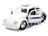 1959 Volkswagen Beetle R2-D2 Livery White with Graphics Star Wars Franchise Hollywood Rides Series 1/32 Diecast Model Car Jada 36982