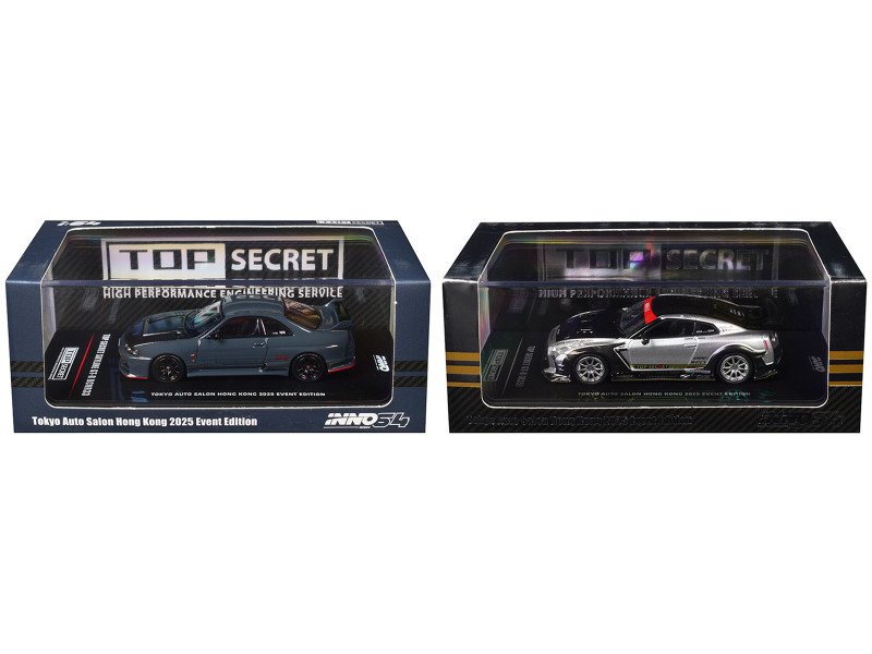 Nissan Top Secret Tokyo Auto Salon Hong Kong 2025 Event Edition Set of 2 Pieces 1/64 Diecast Model Car Inno Models IN64-TASHK25-SET