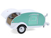 1971 Volkswagen Type 2 Van Seafoam Green and White with Surfboards and Teardrop Trailer Hitch & Tow Series 33 1/64 Diecast Model Cars Greenlight 32330B