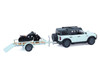 2021 Ford Bronco 4 Door Badlands Cactus Gray with Black Top and Motorcycle with Utility Trailer Hitch & Tow Series 33 1/64 Diecast Model Cars Greenlight 32330D