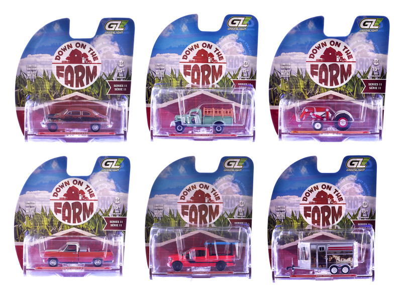 Down on the Farm Series 11 Set of 6 pieces 1/64 Diecast Models Greenlight 48110SET