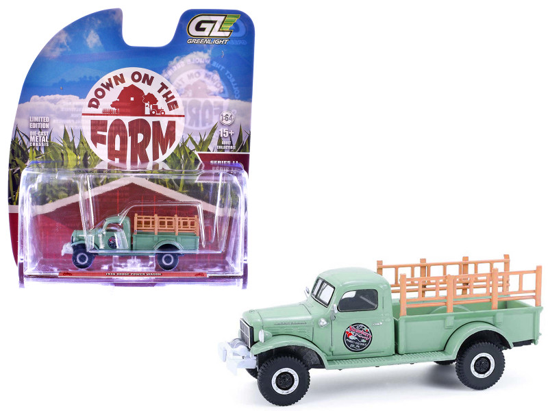 1946 Dodge Power Wagon Pickup Truck Strawberry Farm Green Down on the Farm Series 11 1/64 Diecast Model Greenlight 48110B