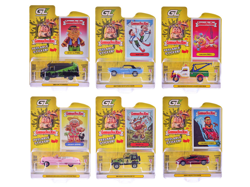 Garbage Pail Kids Series #8 Set of 6 pieces 1/64 Diecast Models Greenlight 54120SET