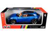 2022 Ferrari Purosangue Blu Corsa Blue Metallic with Black Top and Orange Interior 1/18 Diecast Model Car Polistil 18FE02022-WB