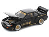 Pandem S13 RHD Right Hand Drive Black with Gold Accents 1/64 Diecast Model Car Pop Race PR640289