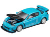 Mazda RX8 RE Amemiya RHD Right Hand Drive Light Blue with Carbon Hood Tokyo Auto Salon 2026 1/64 Diecast Model Car Pop Race PR640471
