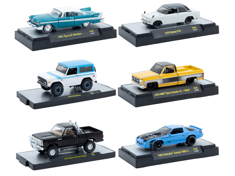 Auto Thentics 6 piece Set Release 106 IN DISPLAY CASES Limited Edition 1/64 Diecast Model Cars M2 Machines  32500-106