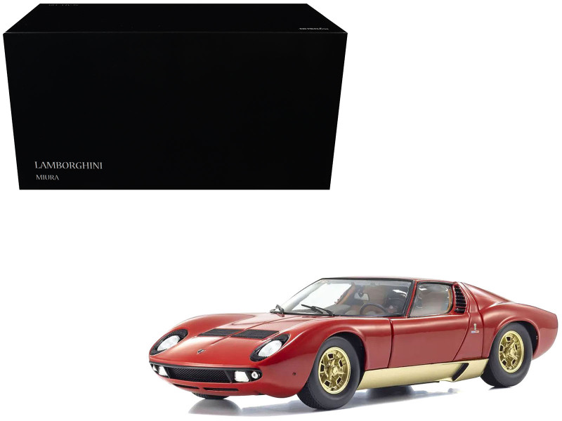 Lamborghini Miura P 400 Red with Gold Accents 1/18 Diecast Model Car Kyosho KS08314R