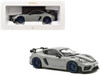 2023 Porsche Cayman GT4 RS Weissach Pack Chalk Gray with Carbon Hood Stripes 1/18 Diecast Model Car Norev 187253