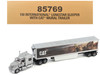 International Lonestar Truck with Sleeper Silver Metallic with CAT Caterpillar Mural Trailer Transport Series 1/50 Diecast Model Diecast Masters 85769