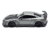 Nissan GT R R35 Top Secret RHD Right Hand Drive Gray Metallic with Carbon Hood IAM Bangkok 2025 Event Edition 1/64 Diecast Model Car Inno Models IN64-R35TS-IAMBK25