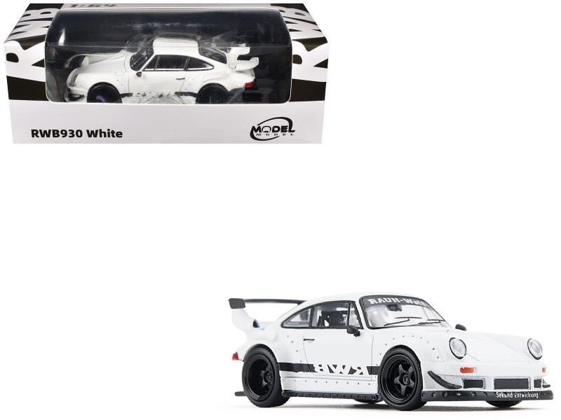 RWB 930 Matt White with Black Stripes 1/64 Diecast Model Car Model Model MM64-RWB930-004