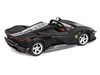 Ferrari Daytona SP3 Matt Black with White Stripes and Red Interior 1/64 Diecast Model Car BBR BBRFER64021