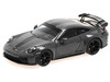 2025 Porsche 911 992 2 GT3 Weissach Package Gray with Carbon Stripe Limited Edition to 240 pieces Worldwide 1/64 Diecast Model Car Minichamps MC640064225