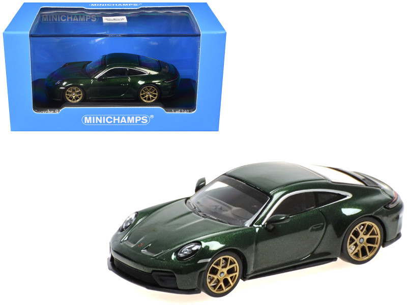2025 Porsche 911 992 2 GT3 Touring Green Metallic Limited Edition to 240 pieces Worldwide 1/64 Diecast Model Car Minichamps MC640064231
