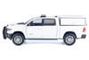 2019 RAM 1500 Laramie Crew Cab Pickup Truck with Truck Bed Camper White Custom Builder s Kit Series 1/27 Diecast Model Car Motormax 76817W