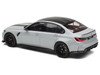 2024 BMW M3 CS M Brooklyn Gray Metallic with Black Top and Hood Stripes 1/18 Model Car GT Spirit GT510