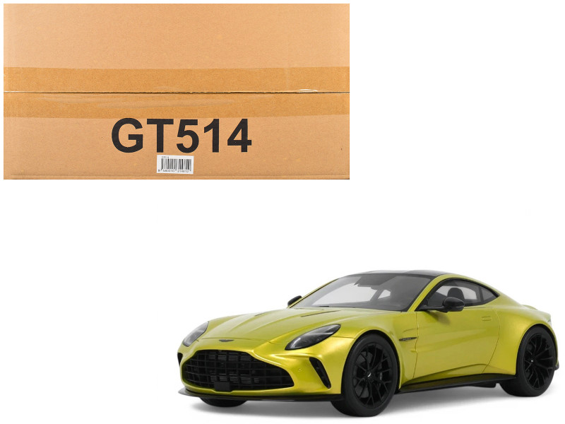 2024 Aston Martin Vantage Cosmopolitan Yellow Metallic with Black Top 1/18 Model Car GT Spirit GT514