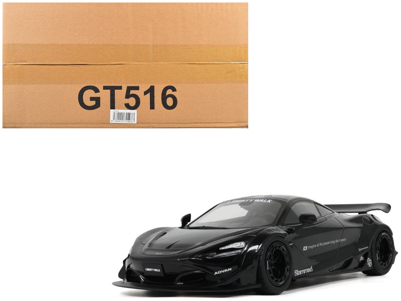 2023 McLaren 720S LB-Works - Liberty Walk Black 1/18 Model Car GT Spirit GT516
