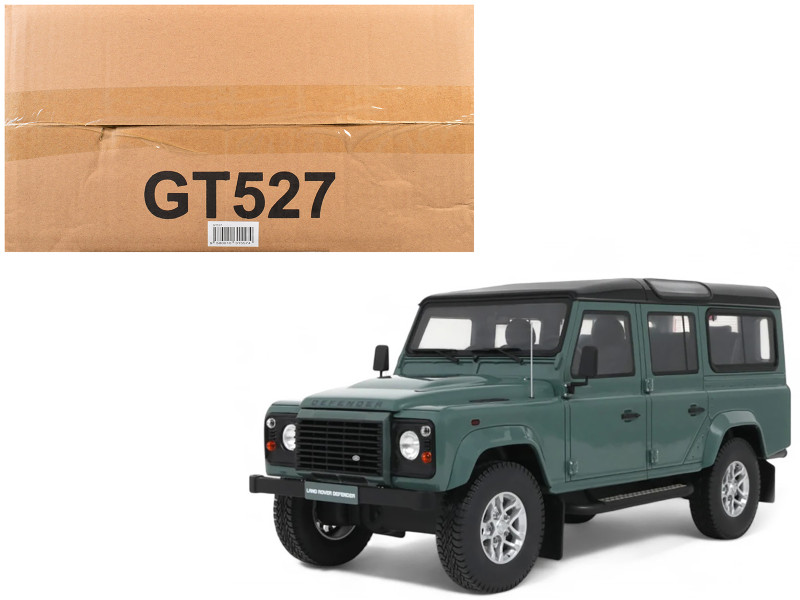 2016 Land Rover Defender 3 Station Wagon Green with Black Top 1/18 Model Car GT Spirit GT527