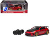 Subaru BRZ Varis Arising 1 RHD Right Hand Drive Red Metallic with Carbon Hood and Top and Extra Wheels 1/64 Diecast Model Car CM Model CM64-BRZ-07