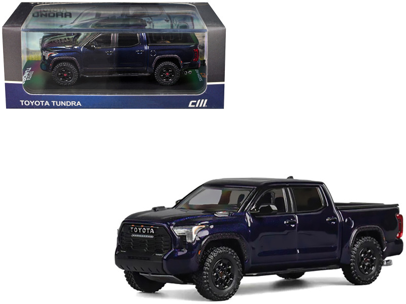 Toyota Tundra Pickup Truck Dark Blue Metallic 1/64 Diecast Model Car CM Model CM64-TUNDRA-02