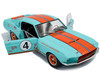1967 Shelby GT500 #4 Gulf Racing Tribute Light Blue with Orange Stripes 1/18 Diecast Model Car Solido S1802911