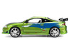 Brian's Mitsubishi Eclipse Green Color Brush Finish with Graphics The Fast and the Furious 2001 Movie Fast & Furious Series 1/24 Diecast Model Car Jada 36817