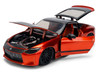 2023 Nissan Z Orange Metallic with Carbon Hood and Black Top JDM Tuners Series 1/24 Diecast Model Car Jada 37490