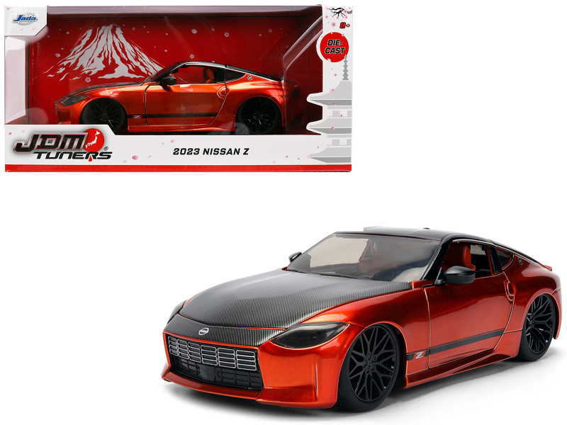 2023 Nissan Z Orange Metallic with Carbon Hood and Black Top JDM