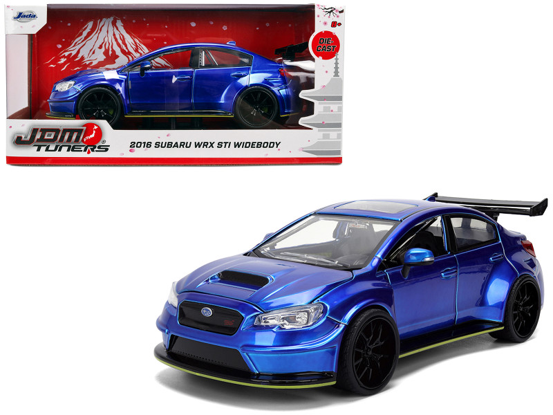 2016 Subaru WRX STI Widebody Blue Metallic JDM Tuners Series 1/24 Diecast Model Car Jada 37491
