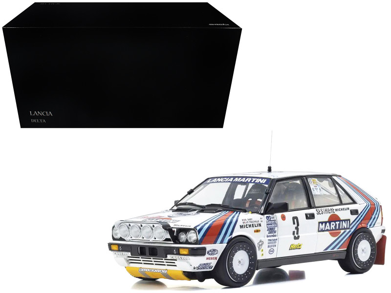 Lancia Delta HF 4WD #3 Bruno Saby - Jean-Francois Fauchille Martini Racing Winner Rally Monte Carlo 1988 1/18 Diecast Model Car Kyosho KS08960F