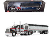 Kenworth W900A with 36 Sleeper and 43' Wilson Pacesetter Grain Trailer Black and Gray with Viper Red Stripes 1/64 Diecast Model DCP/First Gear 60-2137