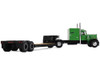 Peterbilt 351 with 60 Vintage Sleeper and Rogers Vintage Lowboy Trailer Green with Black Trailer 1/64 Diecast Model DCP/First Gear 60-2219