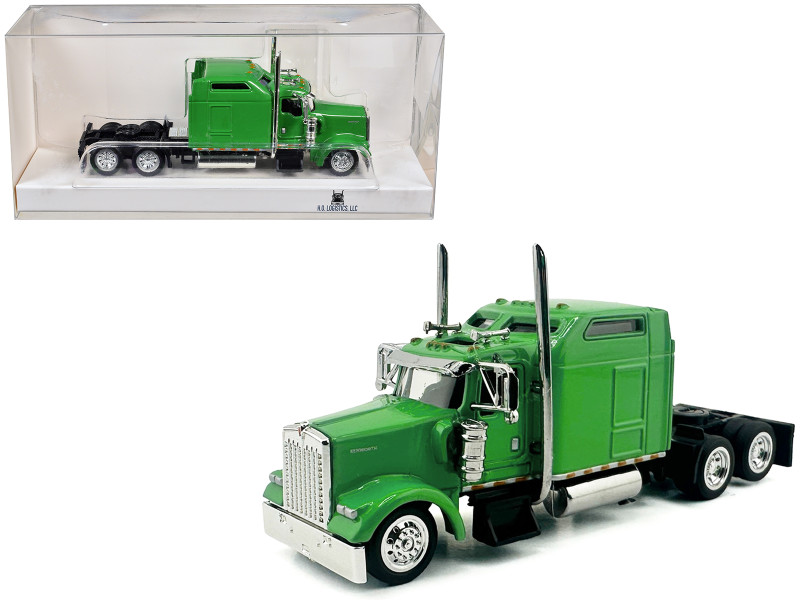 Kenworth W900L Truck Tractor with Sleeper Cab Lime Green 1/87 HO Scale Plastic Model Car HO Logistics HL-90004