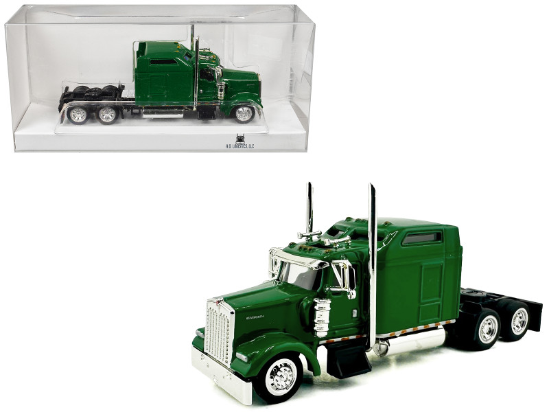 Kenworth W900L Truck Tractor with Sleeper Cab Green  1/87 HO Scale Plastic Model Car HO Logistics HL-90005