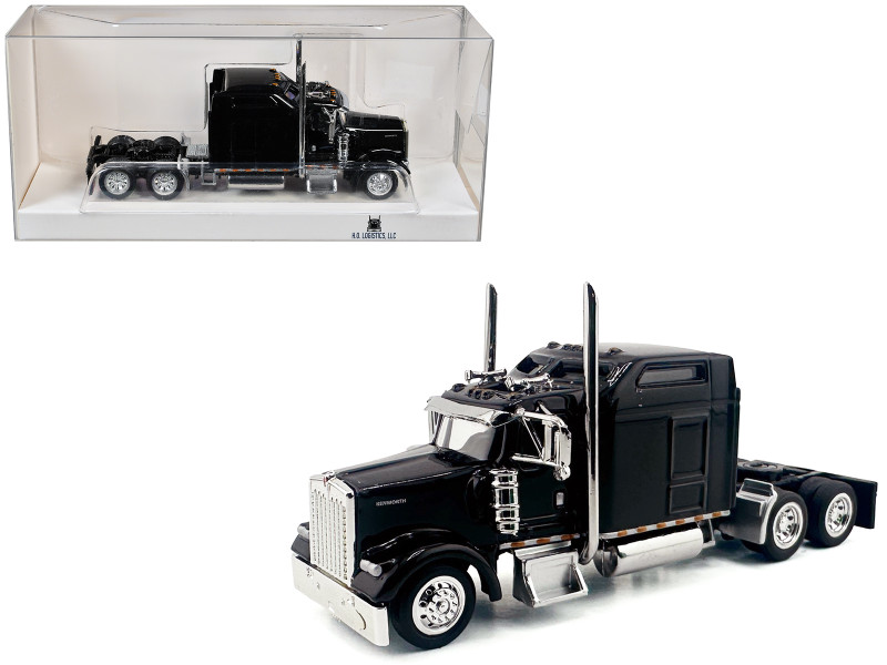 Kenworth W900L Truck Tractor with Sleeper Cab Black 1/87 HO Scale Plastic Model Car HO Logistics HL-90009
