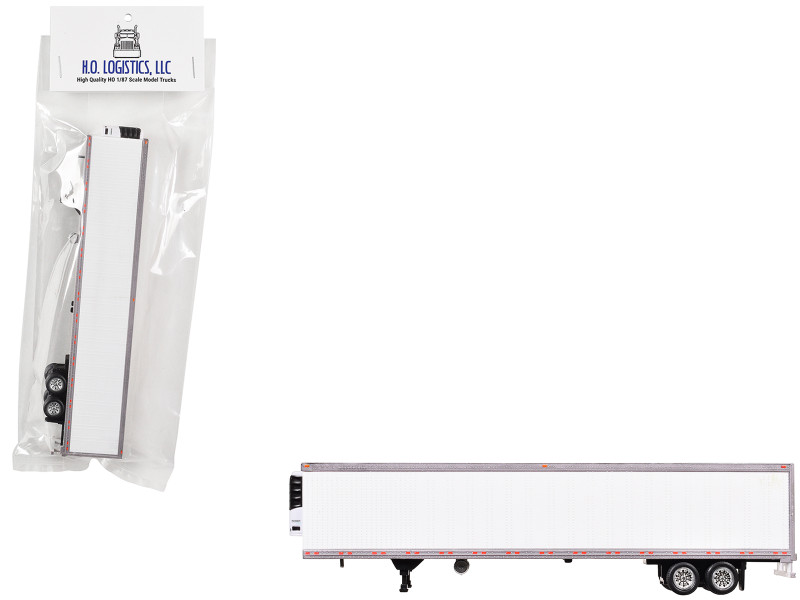 Box Dry Goods Trailer White 1/87 HO Scale Plastic Model HO Logistics HL-159